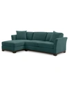 Furniture Elliot Ii 107" 2-pc. Fabric Chaise Sectional Apartment Sofa, Created For Macy's In Merit Peacock Green