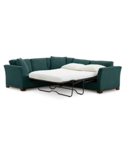 Furniture Elliot Ii 108" Fabric 2-pc. Sleeper Sofa Sectional, Created For Macy's In Merit Peacock Green