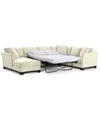 Furniture Elliot Ii 138" Fabric 3-piece Chaise Sleeper Sectional, Created For Macy's In Merit Pearl Ivory