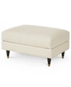 Furniture Bostal 27" Fabric Ottoman, Created For Macy's In Dover Ivory