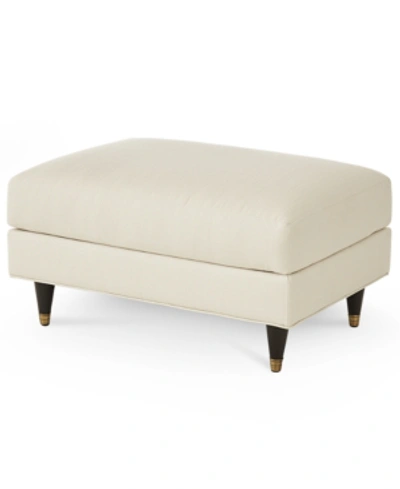 Furniture Bostal 27" Fabric Ottoman, Created For Macy's In Dover Ivory