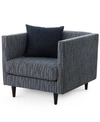 Furniture Bostal 36" Fabric Accent Chair, Created For Macy's In Raji Indigo