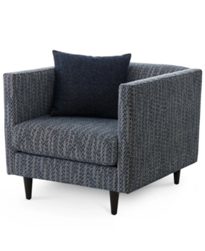 Furniture Bostal 36" Fabric Accent Chair, Created For Macy's In Raji Indigo