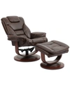 FURNITURE FARINGDON LEATHER EURO CHAIR & OTTOMAN