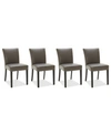 FURNITURE TATE LEATHER PARSONS DINING CHAIR, 4-PC. SET (4 SIDE CHAIRS)