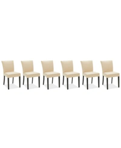 Furniture Tate Leather Parsons Dining Chair, 6-pc. Set (6 Side Chairs) In Cream