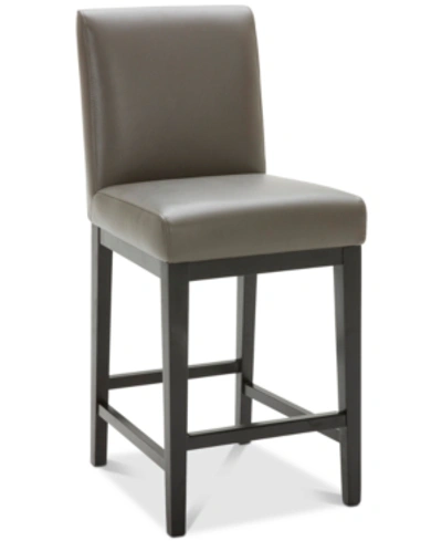 Furniture Tate Leather Parsons Graphite Counter Stool