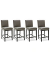 FURNITURE TATE LEATHER PARSONS STOOL, 4-PC. SET (4 GRAPHITE COUNTER STOOLS)