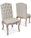 Noble House Palen Tufted Hardwood Dining Chairs, Set Of 2 In Beige