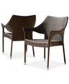 Noble House Set Of 2 Chiese Wicker Chairs In Brown