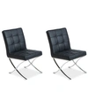 NOBLE HOUSE KALEM SET OF 2 LEATHER SIDE CHAIRS