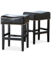 Noble House Fardell Backless Counter Stool (set Of 2) In Black
