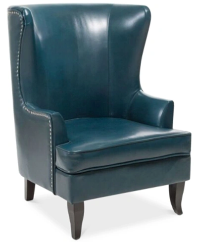 Noble House Rawley Wing Chair In Teal