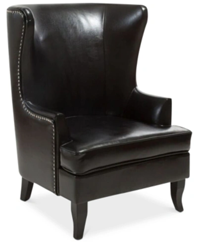 Noble House Rawley Wing Chair In Black