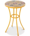 Noble House Kyle Round Side Table In Yellow