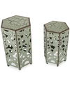Noble House Moren Iron (set Of 2) Accent Tables In Green
