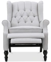 Noble House Charles Fabric Recliner In Light Grey