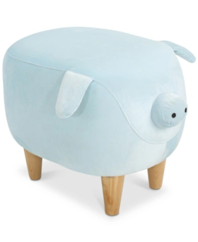 Noble House Ashton Velvet Pig Ottoman In Light Blue