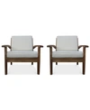 Noble House Bradden Set Of 2 Club Chairs In White