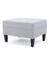 Noble House Noleen Ottoman In Light Grey
