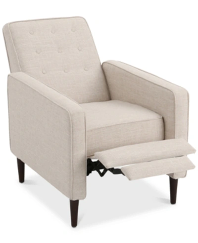 Noble House Wadena Recliner Club Chair In Cream
