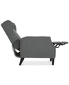 Noble House Sherell Wingback Recliner In Charcoal