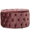 Noble House Owain Round Ottoman In Blush