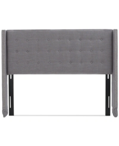 Noble House Dilard Adjustable Full/queen Headboard In Dark Grey