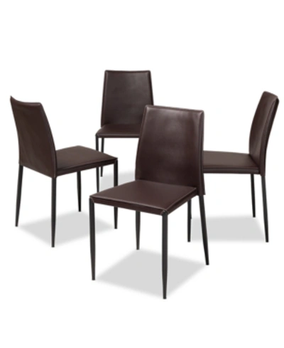Furniture Pascha Dining Chair (set Of 4) In Dark Brown