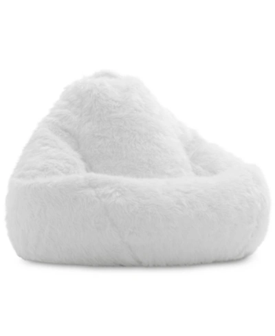 Furniture Big Joe Shag 132" Teardrop Bean Bag In Ivory