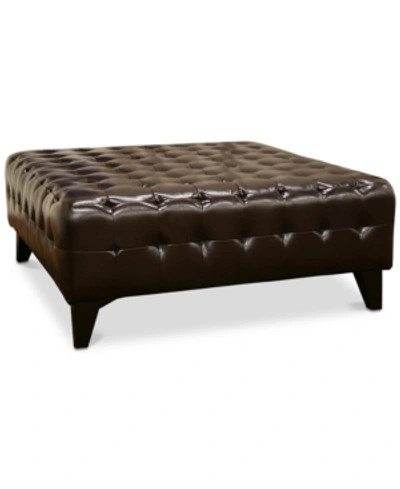 Furniture Machie Square Ottoman In Dark Brown