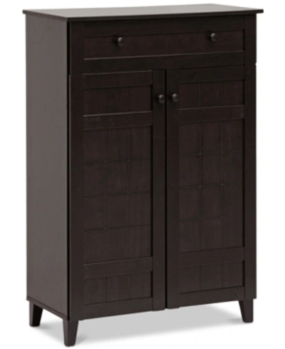 Furniture Waiola Tall Shoe Cabinet In Dark Brown