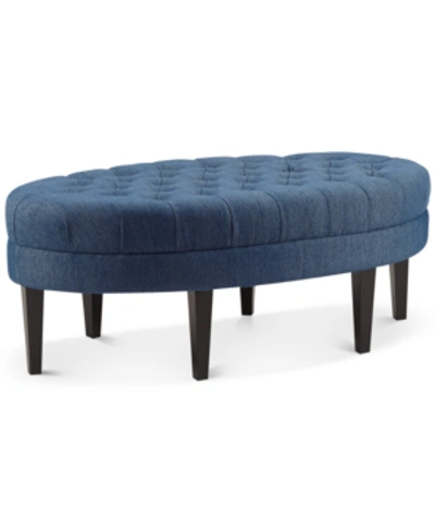 Furniture Metro Tufted Ottoman In Blue