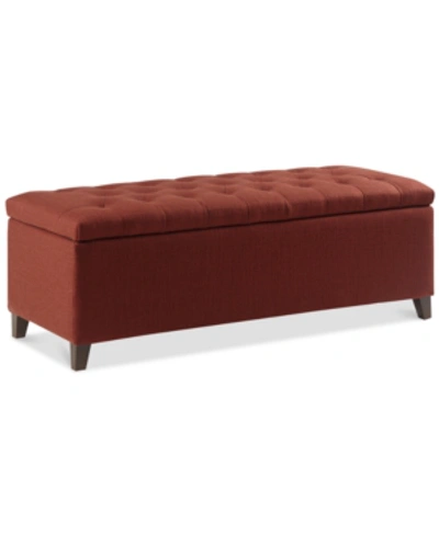 Furniture Ariana Tufted Storage Bench In Rust Red