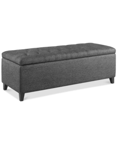 Furniture Ariana Tufted Storage Bench In Charcoal