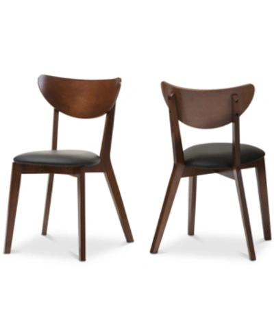 Furniture Sumner Faux Leather And Dining Chair (set Of 2) In Black
