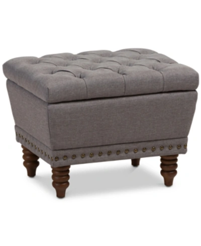 Furniture Jaleen Storage Ottoman In Light Grey