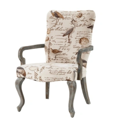 Furniture Bridgitte Fabric Accent Chair In Bird Script