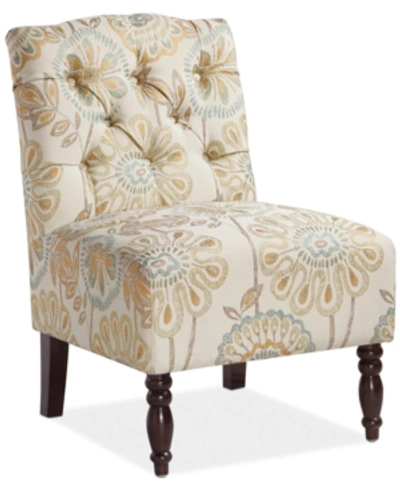 Blush & Brass Cody Floral Fabric Accent Chair