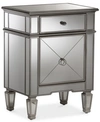 Furniture Claudia Mirrored Nightstand In Silver Mirror