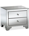 Furniture Farrah Mirrored Nightstand In Silver Mirror