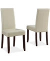 Furniture Avery Faux Leather Parson Chairs, Quick Ship (set Of 2) In Satin Cream