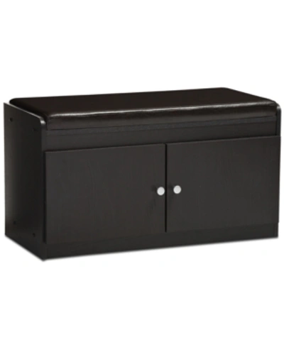 Furniture Glasser Cabinet With Seating Bench In Dark Brown
