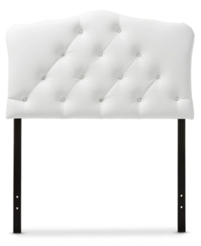 Furniture Rita Button-tufted Scalloped Twin Headboard In White Faux Leather