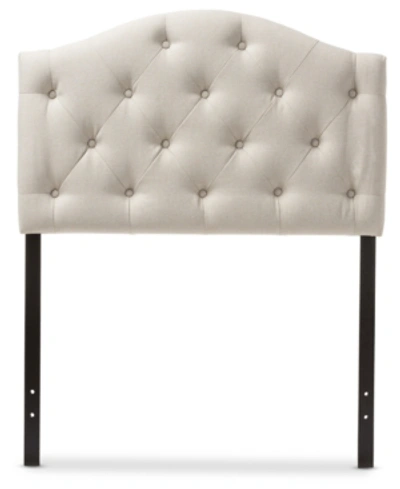 Furniture Myra Faux Leather Upholstered Twin Headboard In Light Beig