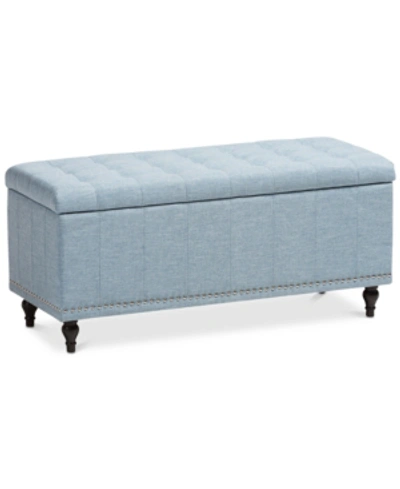 Furniture Kaylee Button-tufted Storage Ottoman Bench In Light Blue