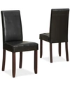 Furniture Avery Faux Leather Parson Chairs, Quick Ship (set Of 2) In Midnight Black