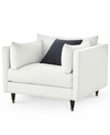 Furniture Bostal 46" Fabric Arm Chair And A Half, Created For Macy's In Dover Natural White