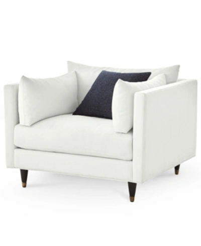 Furniture Bostal 46" Fabric Arm Chair And A Half, Created For Macy's In Dover Natural White