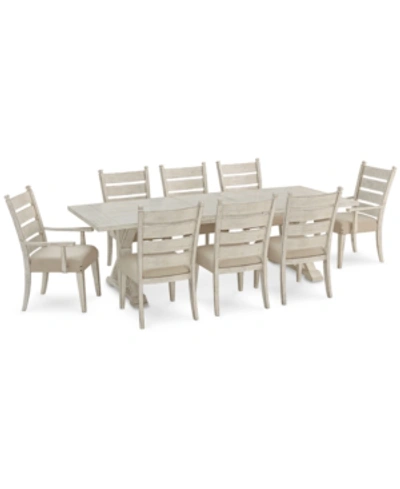 Furniture Trisha Yearwood Coming Home Dining , 9-pc. Set (dining Table, 6 Side Chairs & 2 Arm Chairs) In Chalk